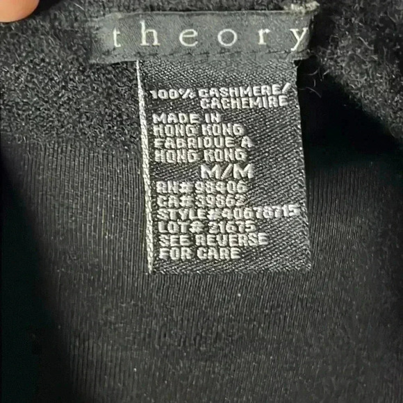 Theory Black 100% Cashmere Button Front Cardigan Sweater Jacket Size M - Picture 5 of 6